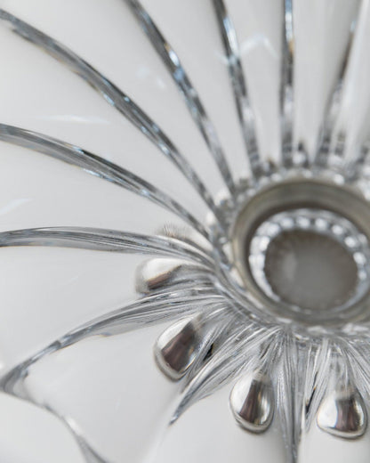 Vintage Glasschale Kristallglas mit Silberfuß Italien 1940er Jahre