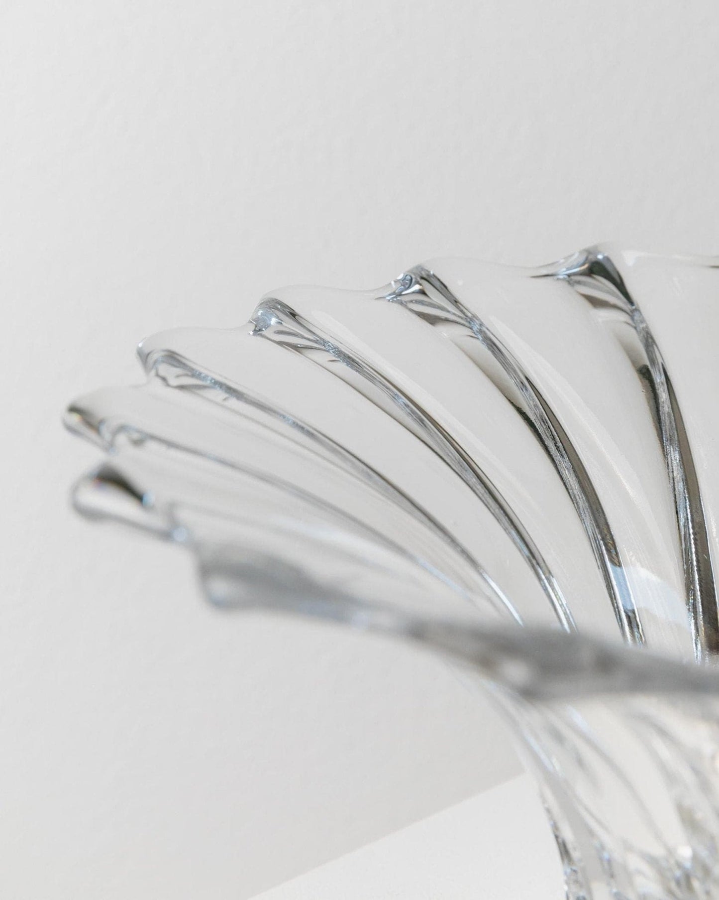 Vintage Glasschale Kristallglas mit Silberfuß Italien 1940er Jahre