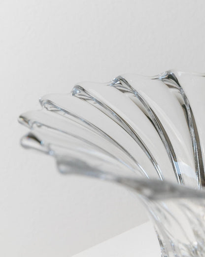 Vintage Glasschale Kristallglas mit Silberfuß Italien 1940er Jahre