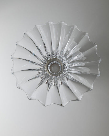 Vintage Glasschale Kristallglas mit Silberfuß Italien 1940er Jahre