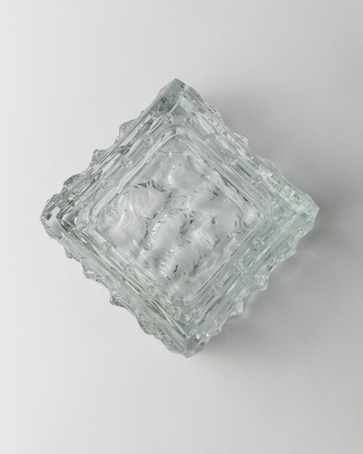Vintage Aschenbecher aus Murano Glas von Murano, klar, strukturiert, 1970er, retro Deko