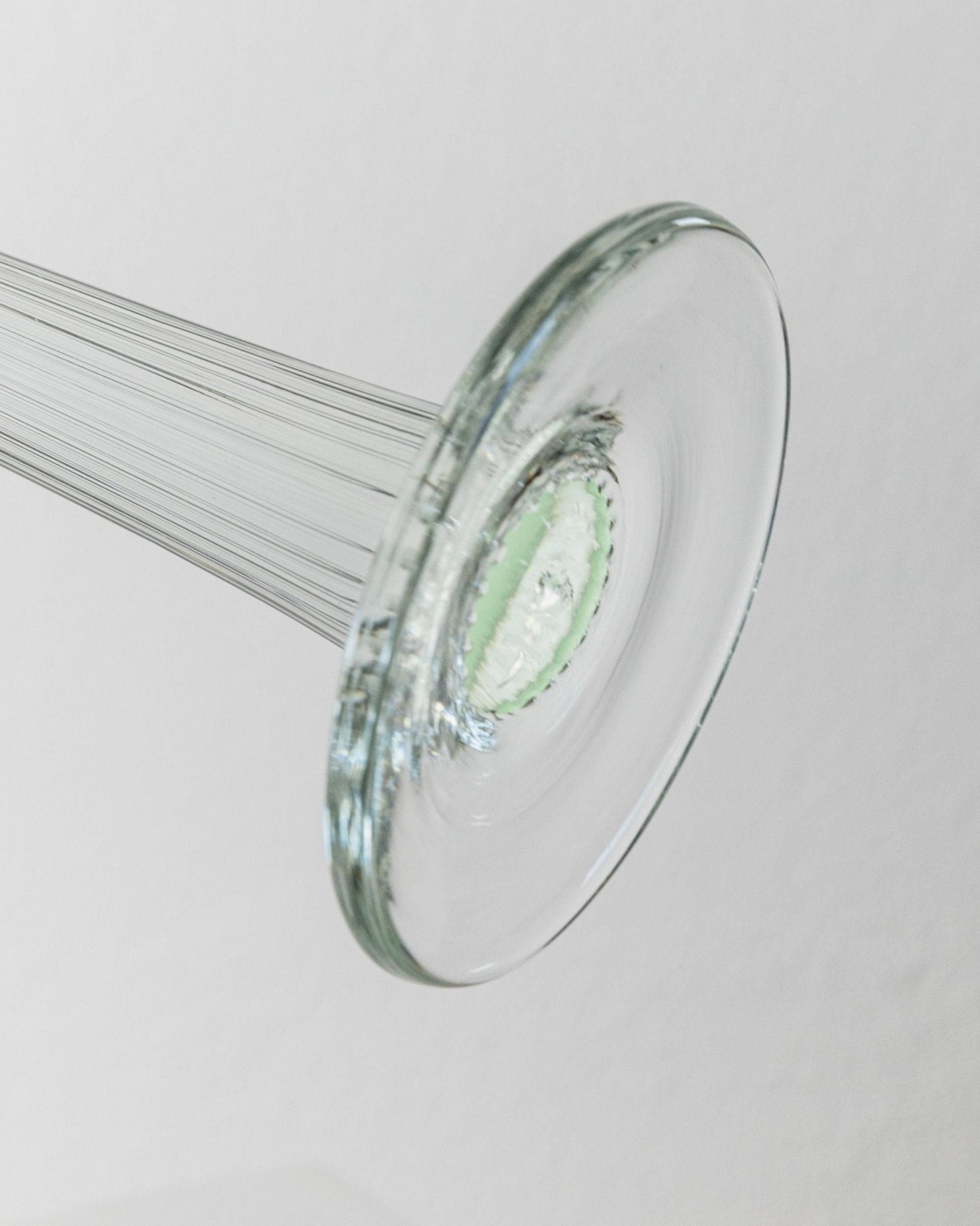 Vintage Kerzenhalter aus Murano Glas, Blütenkopf, gerippt, Italien 1930er, Dekoration