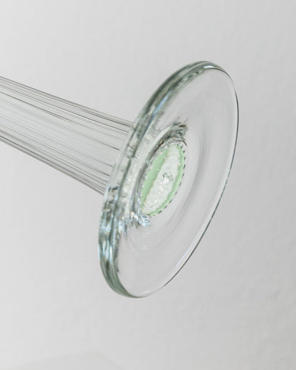 Vintage Kerzenhalter aus Murano Glas, Blütenkopf, gerippt, Italien 1930er, Dekoration