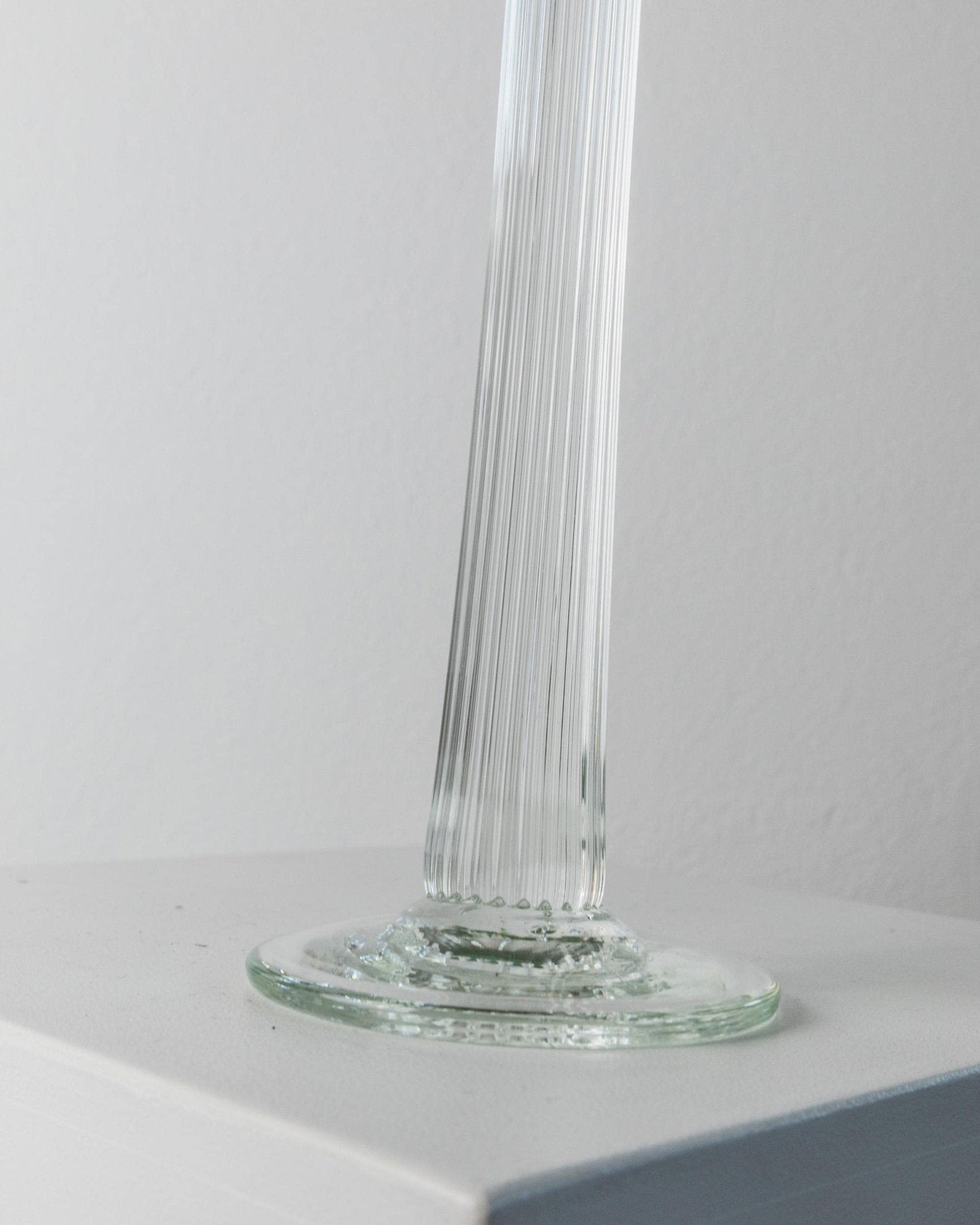 Vintage Kerzenhalter aus Murano Glas, Blütenkopf, gerippt, Italien 1930er, Dekoration