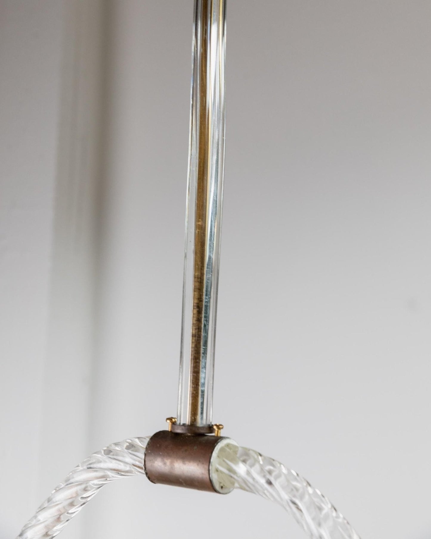 Vintage Murano Glas Kronleuchter Bullicante von Barovier e Toso für Barovier e Toso rosa klar