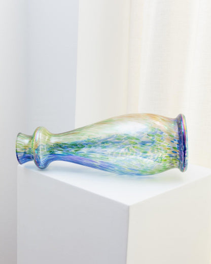 Vintage Vase Murano Glas mehrfarbig irisierend 1970er Tischdekoration