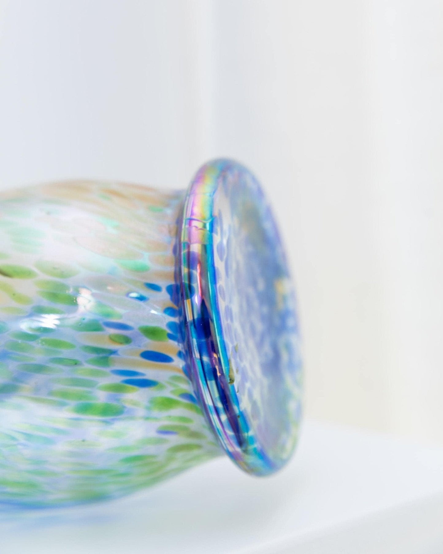 Vintage Vase Murano Glas mehrfarbig irisierend 1970er Tischdekoration