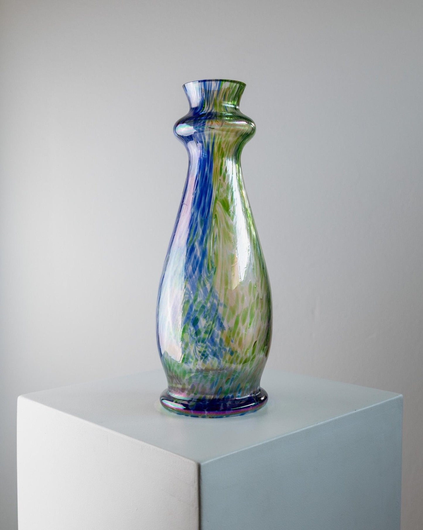 Vintage Vase Murano Glas mehrfarbig irisierend 1970er Tischdekoration