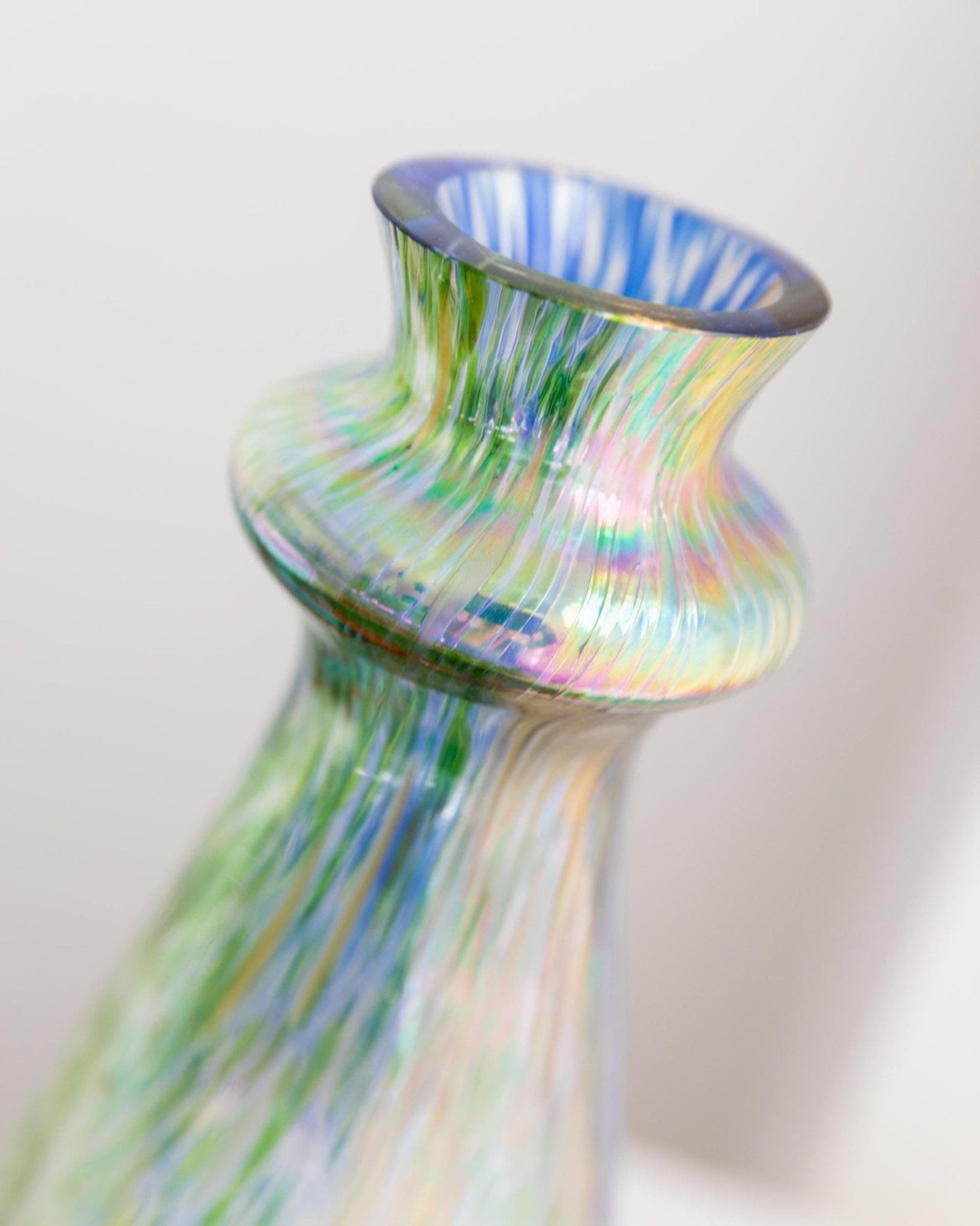 Vintage Vase Murano Glas mehrfarbig irisierend 1970er Tischdekoration