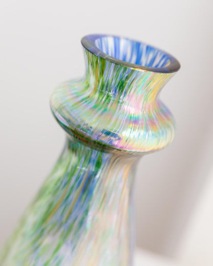 Vintage Vase Murano Glas mehrfarbig irisierend 1970er Tischdekoration