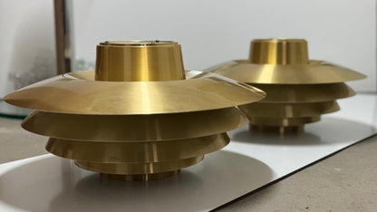 Vintage Deckenleuchte Verona von Svend Middelboe für Nordisk Solar Set von 2 Messing