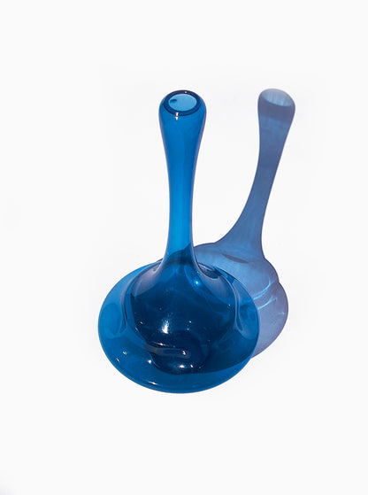 Vintage Vase Soliflore Blaues Glas