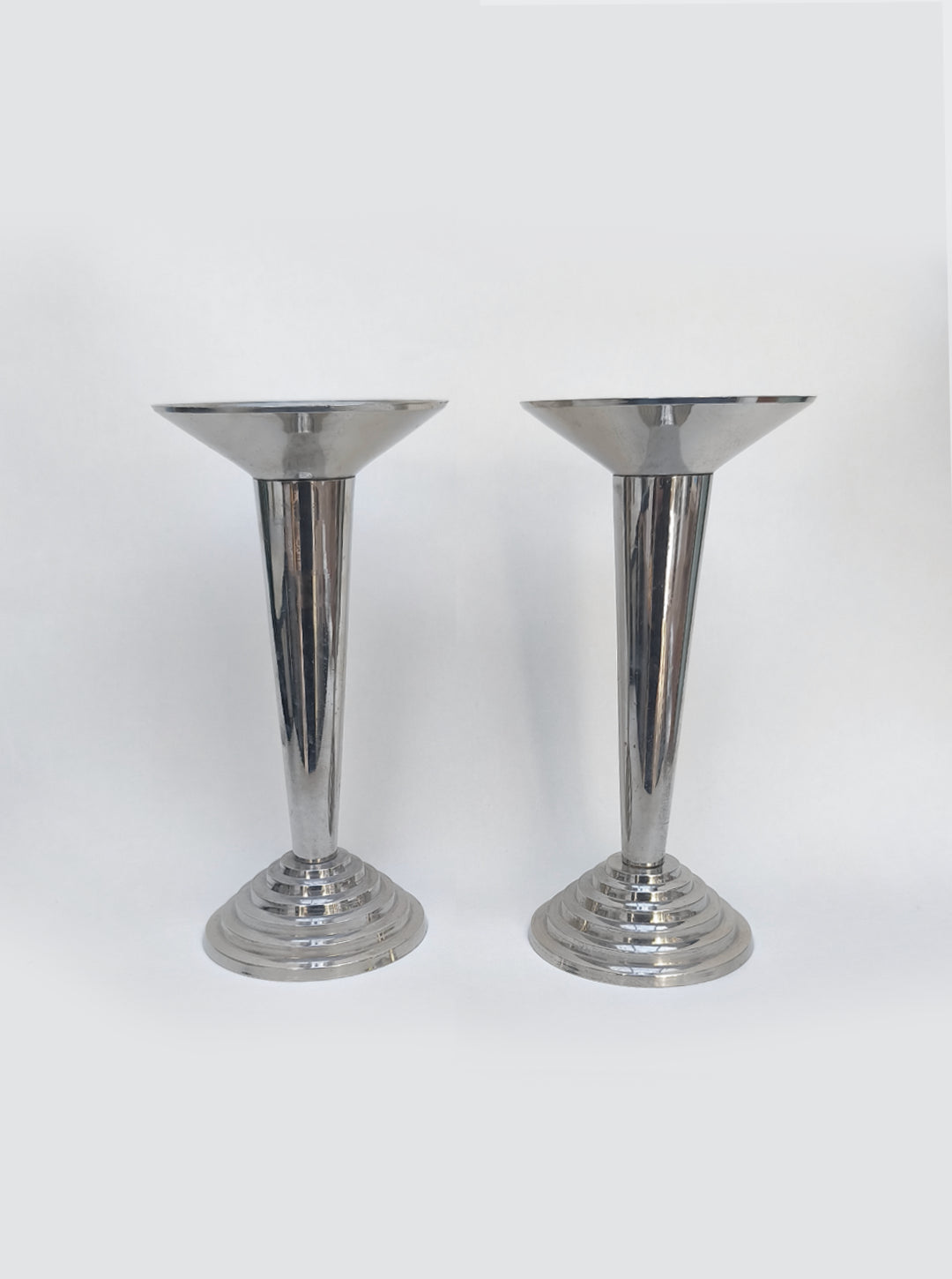 Vintage Kerzenhalter Set von 2 Art Deco