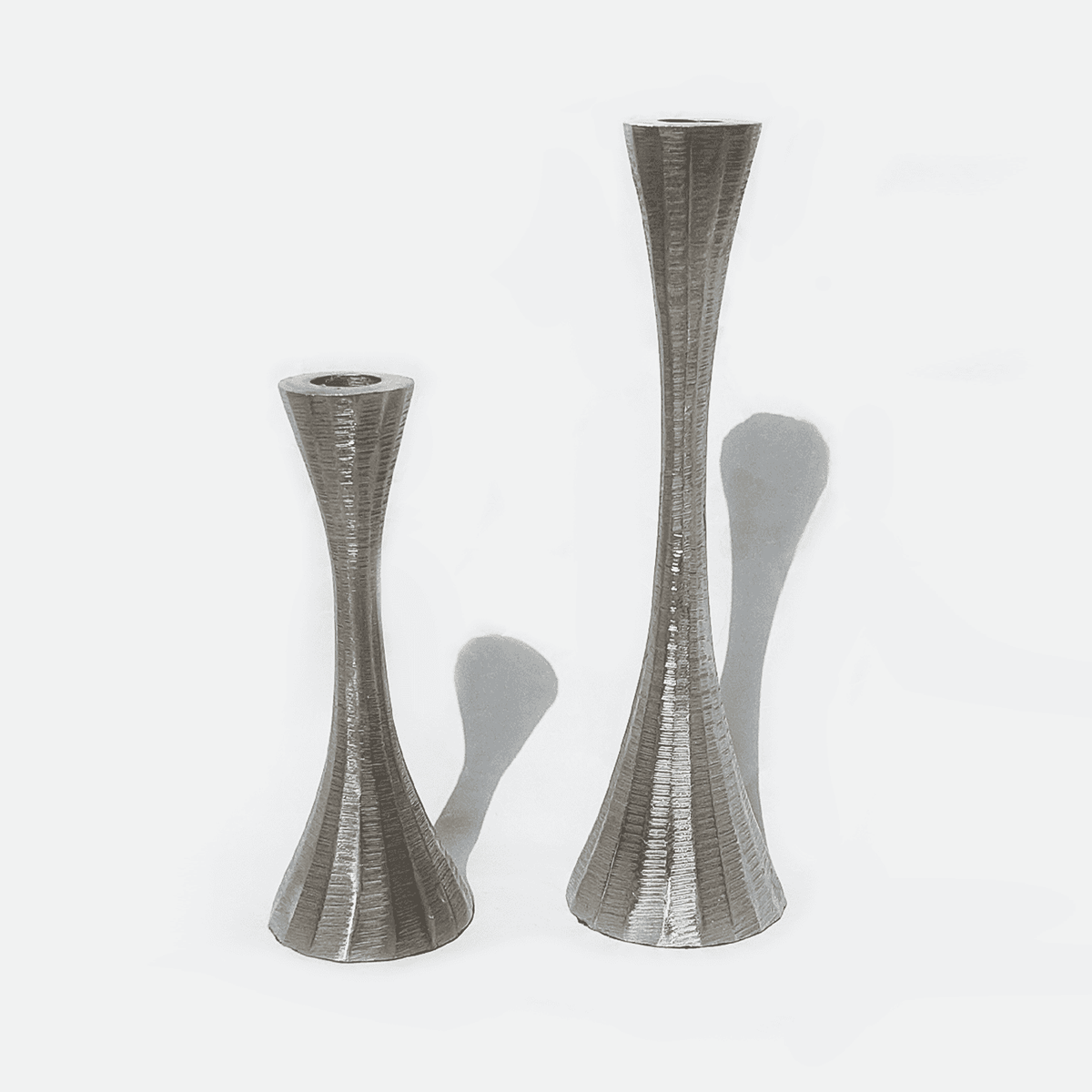 Kerzenhalter Silber Metall Set von 2