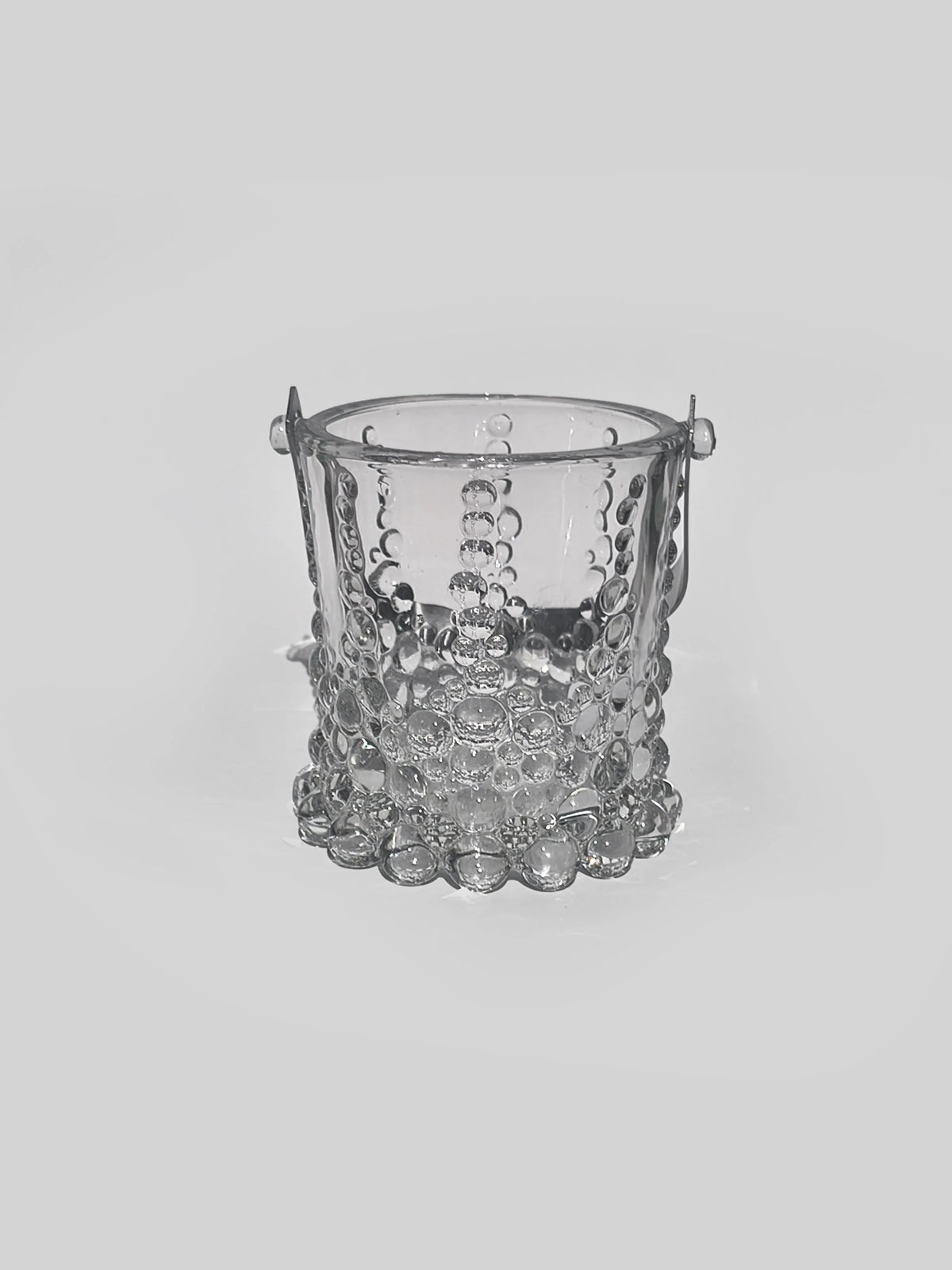 Vintage Glas Eiskübel 'Bubble' mit Metallgriff