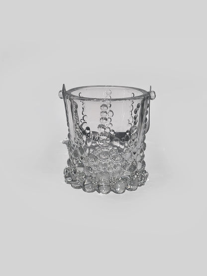 Vintage Glas Eiskübel 'Bubble' mit Metallgriff