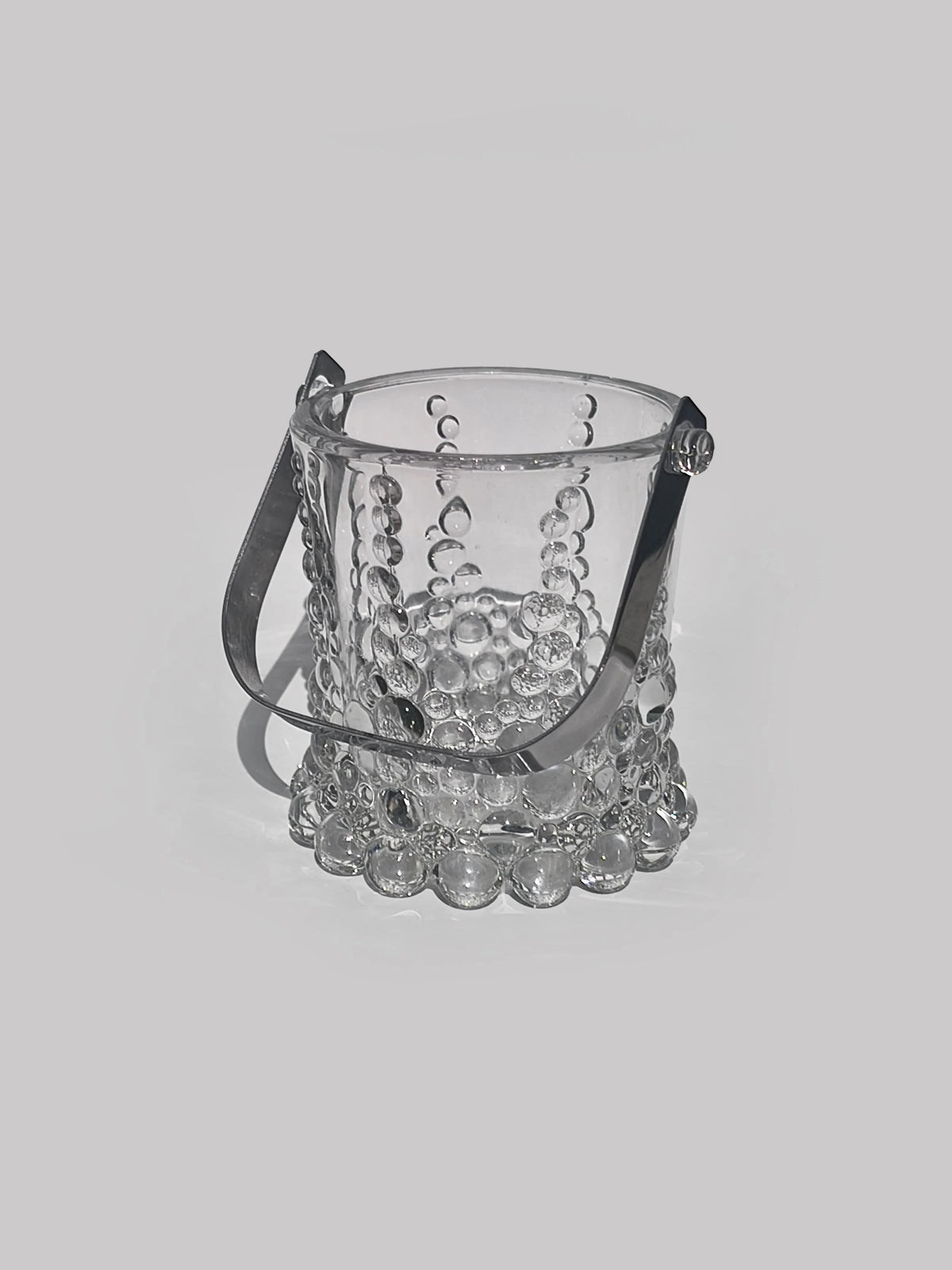 Vintage Glas Eiskübel 'Bubble' mit Metallgriff