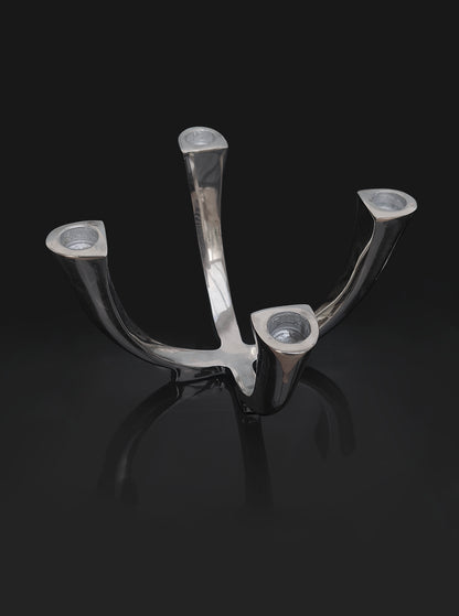 Vintage Vierarm-Kerzenhalter aus Metall