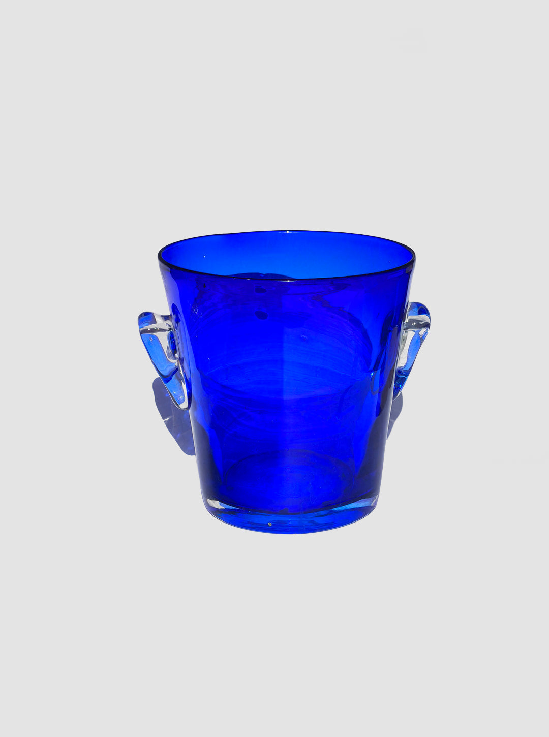 Vintage Champagnerkühler aus kobaltblauem Glas