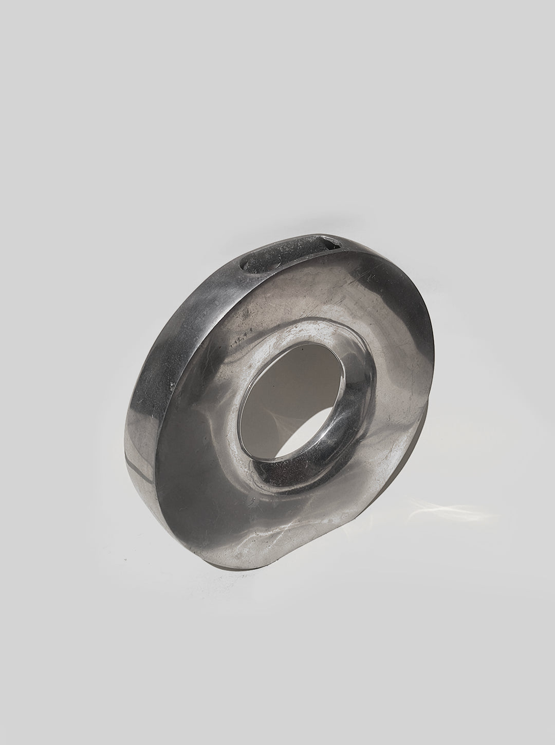 Vintage Vase "Circular" aus Metall, Silber