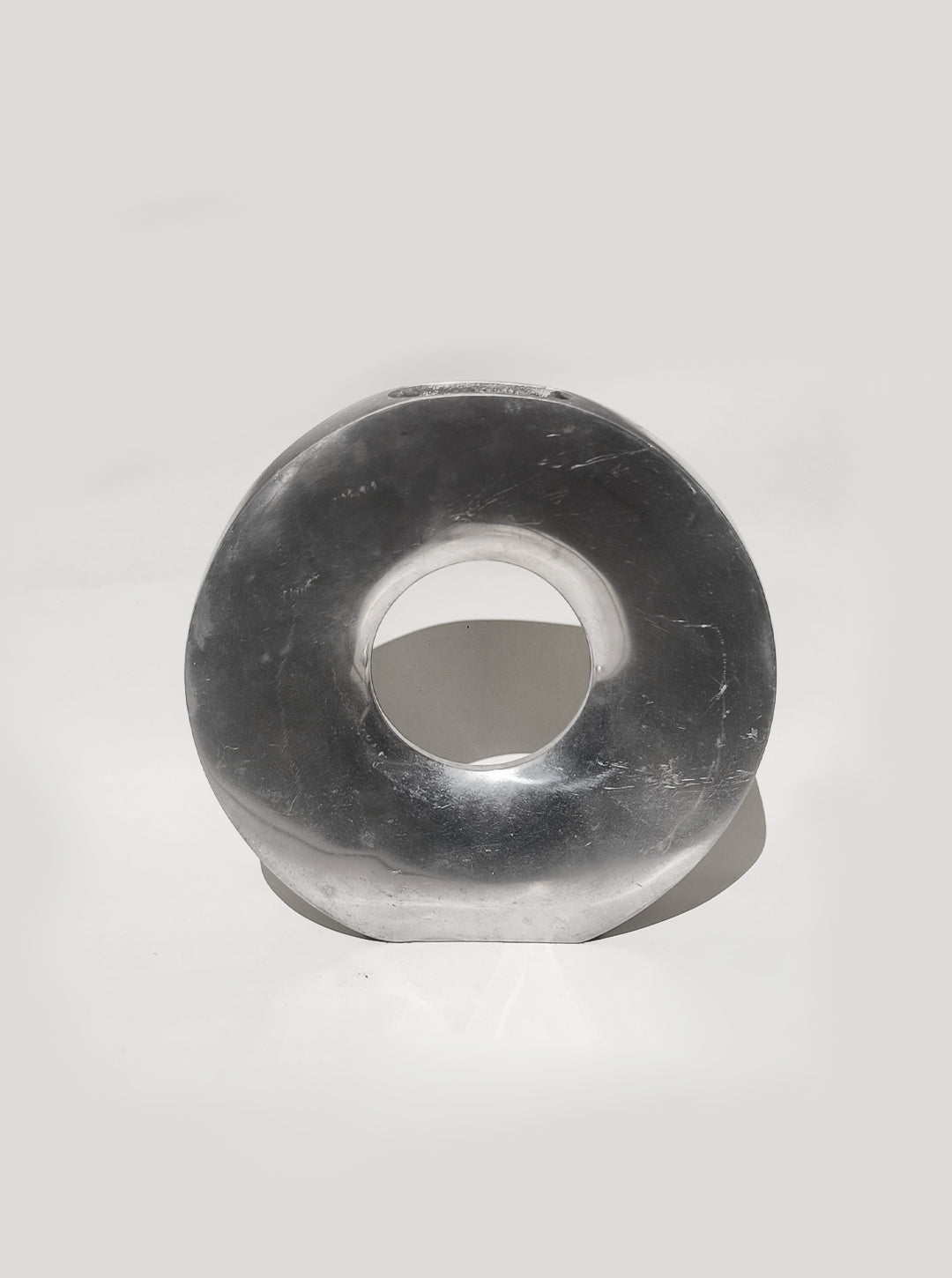 Vintage Vase "Circular" aus Metall, Silber