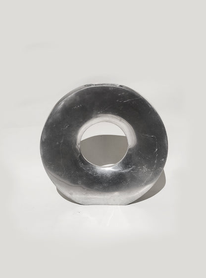Vintage Vase "Circular" aus Metall, Silber