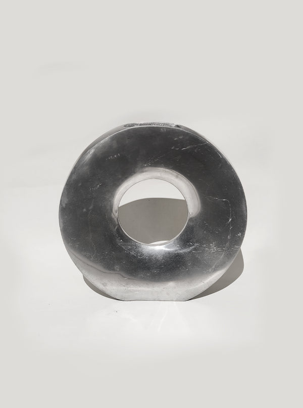 Vintage Vase "Circular" aus Metall, Silber