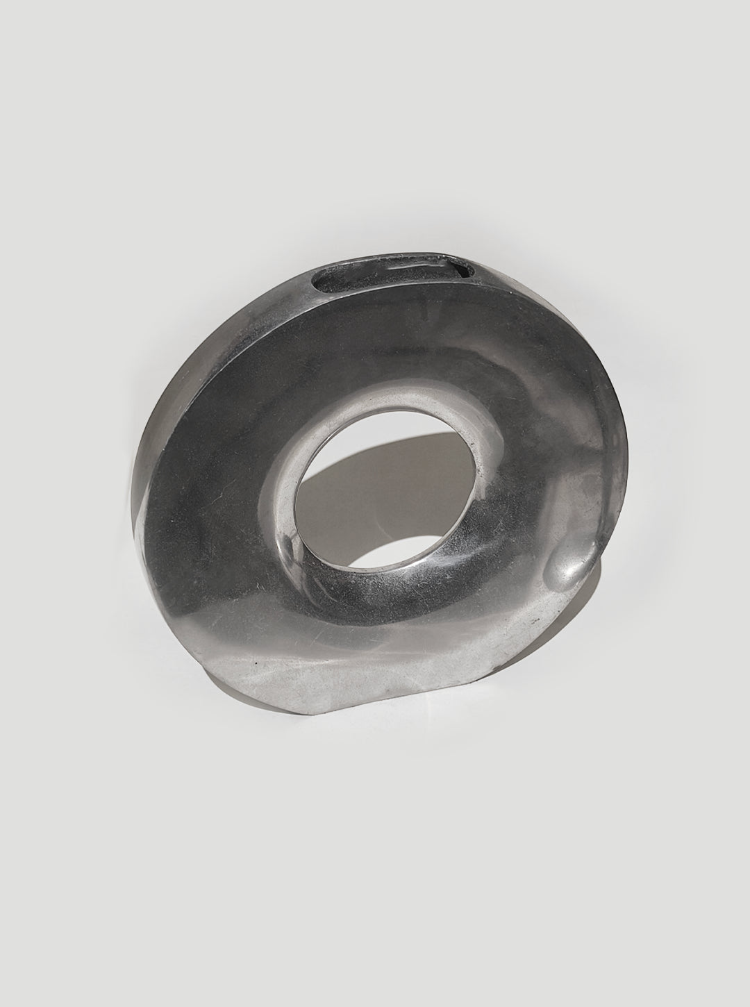 Vintage Vase "Circular" aus Metall, Silber