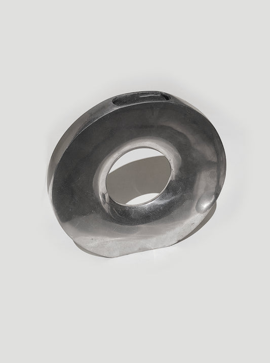Vintage Vase "Circular" aus Metall, Silber