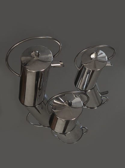 Vintage Kaffeeservice versilbert Set von 3