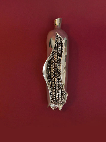 Vintage Skulptur "Maiskolben" aus laminiertem Silber