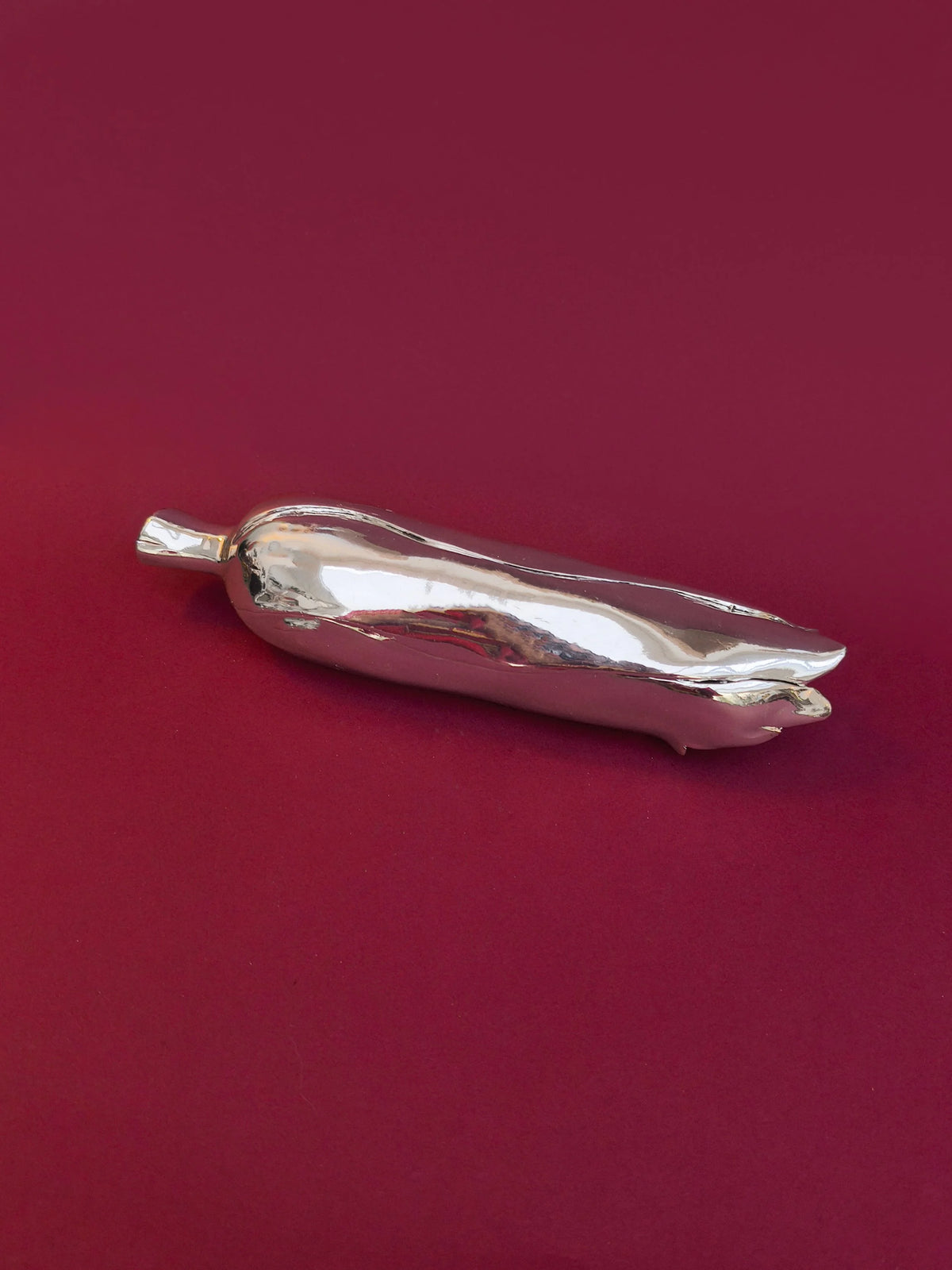 Vintage Skulptur "Maiskolben" aus laminiertem Silber