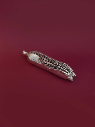 Sculpture vintage « Épi de maïs » en argent laminé