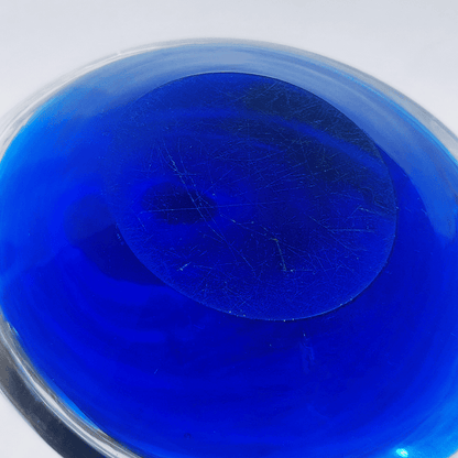 Vide Poche Oeil Vintage Verre transparent bleu marine