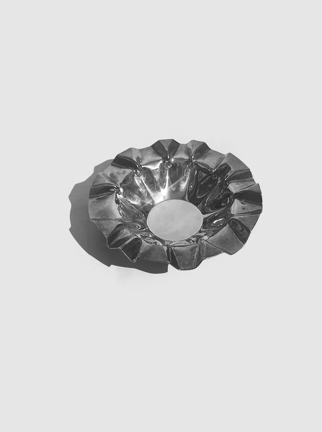 Vintage Vide-poche aus plissiertem Metall