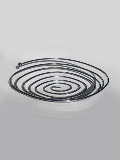 Vintage Obstschale "Spirale Fruit Cup" aus Chromstahl