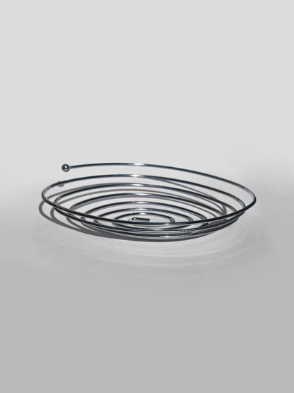 Vintage Obstschale "Spirale Fruit Cup" aus Chromstahl