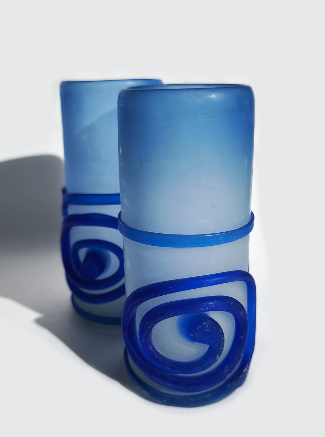 Vintage Cocktailglas Set von 2 Spirale