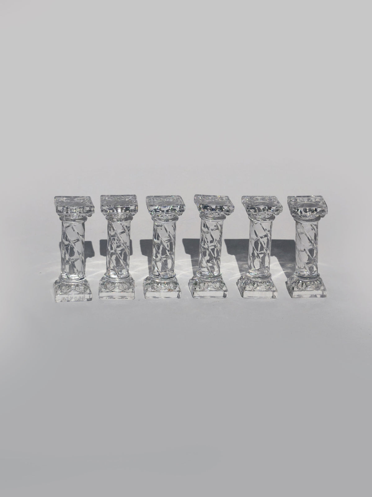 Set von 6 Messerbänkchen aus Glas
