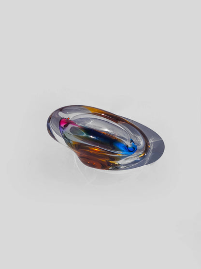 Vintage Aschenbecher aus Kunstglas, Tschechien
