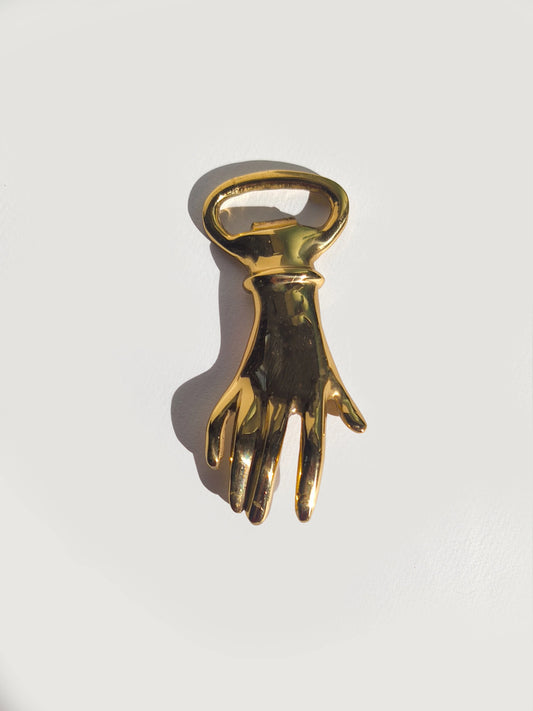 Vintage Flaschenöffner Hand aus Messing