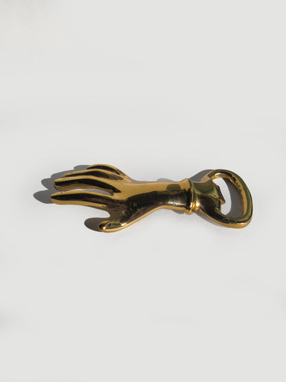 Vintage Flaschenöffner Hand aus Messing