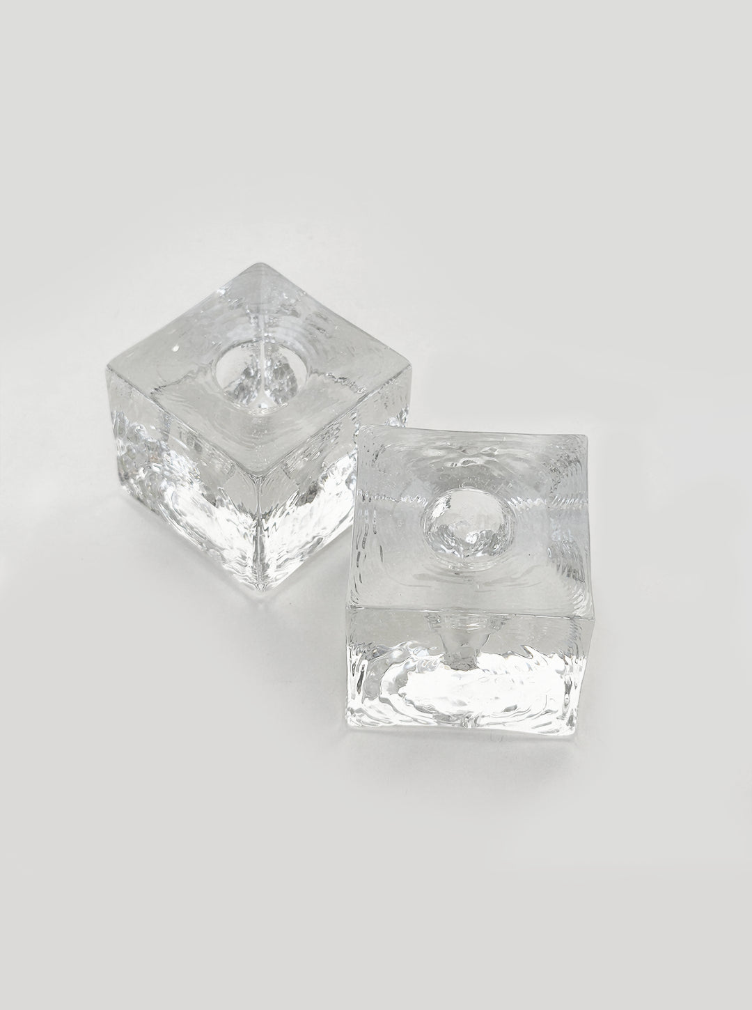 Vintage Kerzenhalter Ice Cube Set von 2