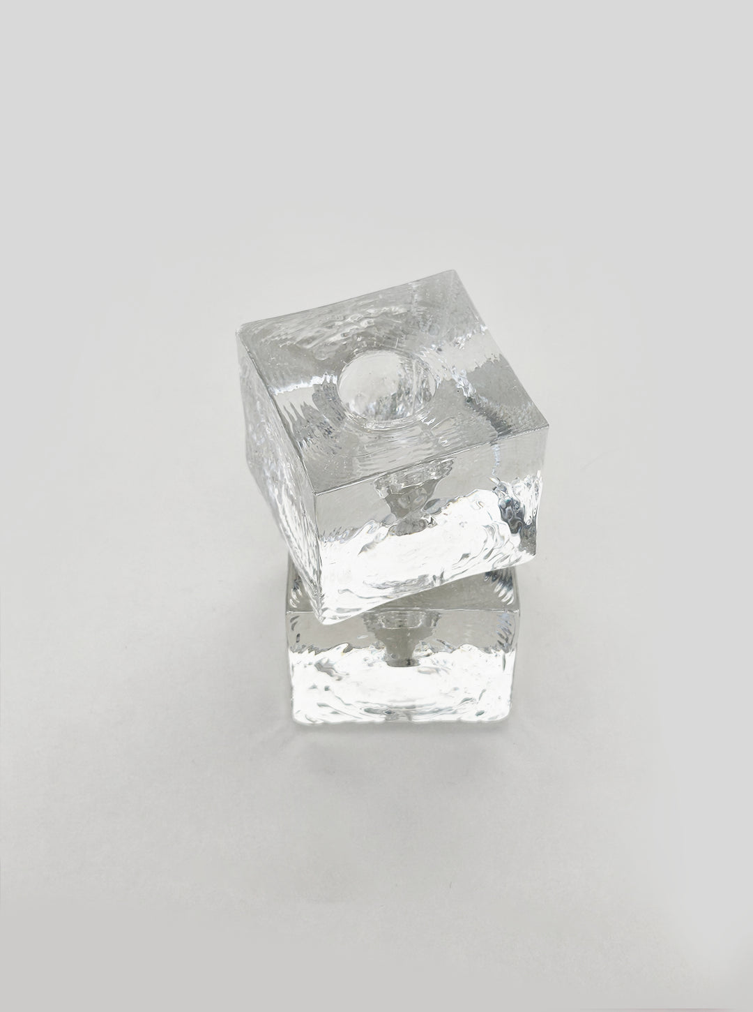 Vintage Kerzenhalter Ice Cube Set von 2