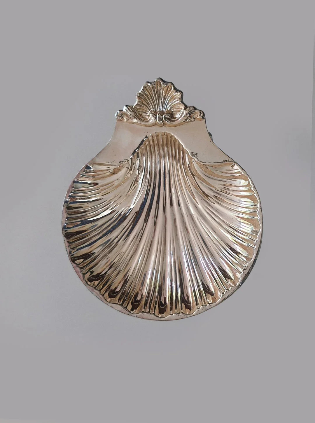 Vintage Schale "Shell" aus Metall, silberfarben