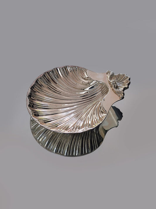 Vintage Schale "Shell" aus Metall, silberfarben