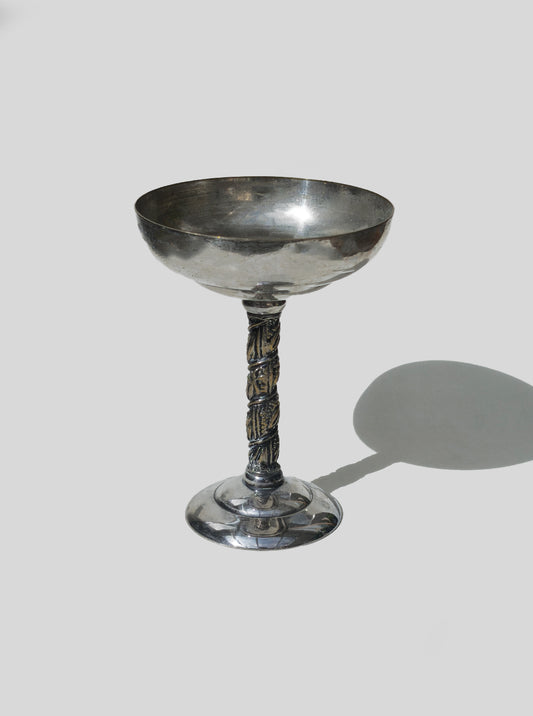 Vintage Kelch Set von 4, silberplattiert, mit vergoldeten Akzenten und feiner Verzierung