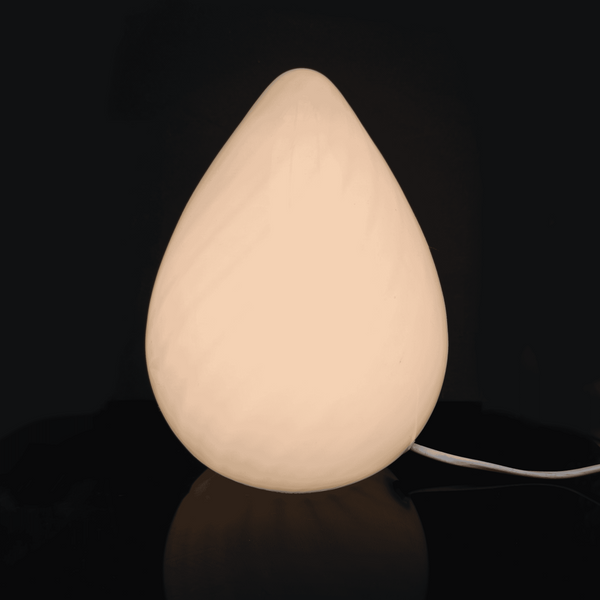 Lampe Vintage Oeuf en Verre de Murano Blanc