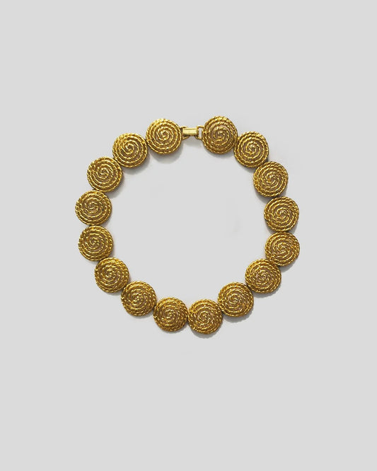 Vintage Halskette "Spiral" aus goldenem Metall