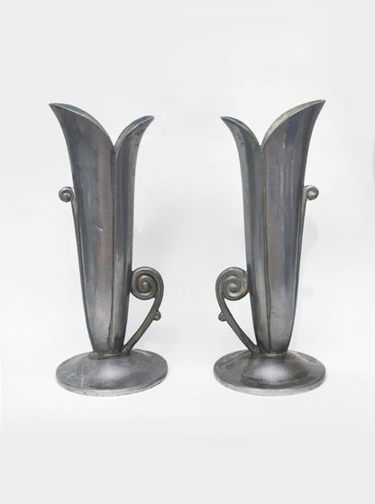Set von 2 Vintage Vasen "Soliflore" im Art Nouveau Stil